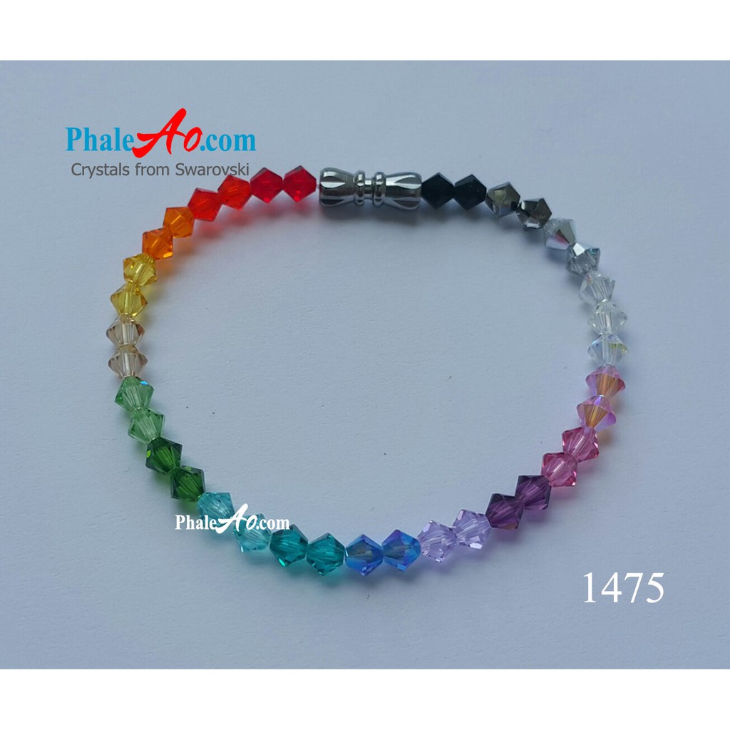Vòng tay pha lê Swarovski hạt nón 4ly 5328, nhiều màu rực rỡ tùy chọn bicone xilion
