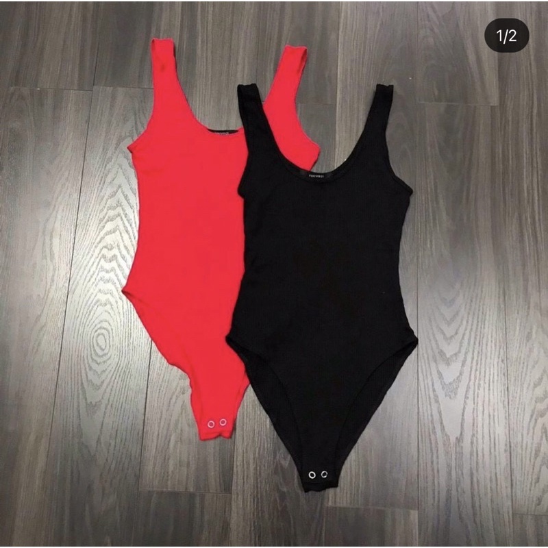 BEUCLOSET - Bodysuit thun gân nút bấm F21