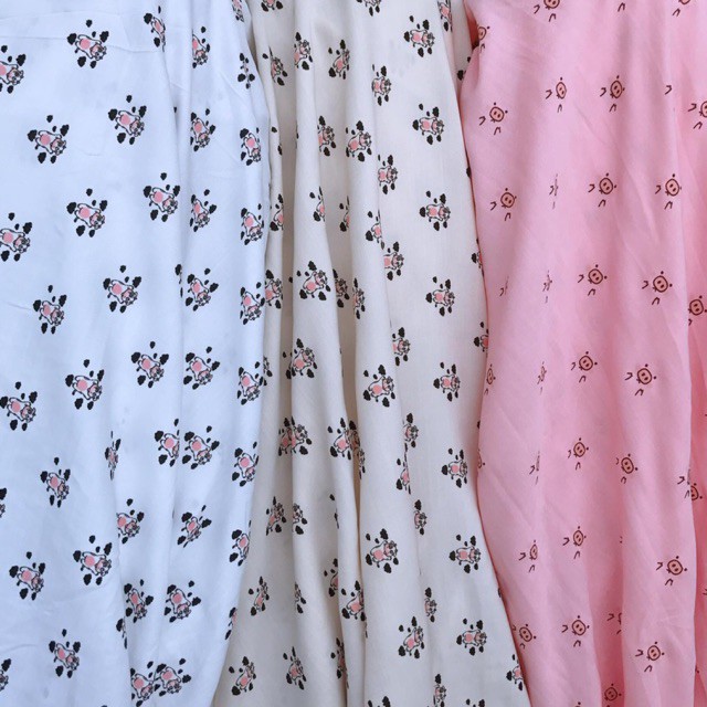 vải đũi mịn hình heo và bò sữa siêu hot