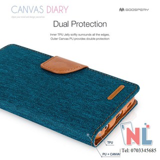 Bao da Galaxy Note 8 Mercury Canvas Diary ngăn chứa thẻ