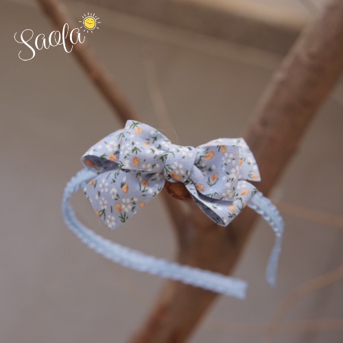 Băng Đô Bờm Cài Tóc Đính Nơ Hoa Nhí Vintage SAOLA KIDS CLOTHING HB004 Phong Cách Hàn Quốc Xinh Xắn