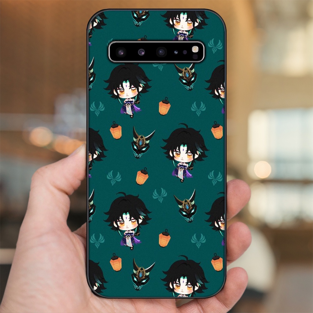 Ốp lưng Samsung S10, S10 5G, S10 Plus viền đen in hình Xiao Genshin Impact