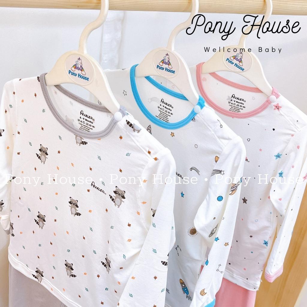 Bộ Quần Áo Dài Tay Avaler Cài Vai Chất Sợi Tre Siêu Mềm Mịn Cho Bé Trai, Bé Gái Size 6-9M Đến 2-3Y