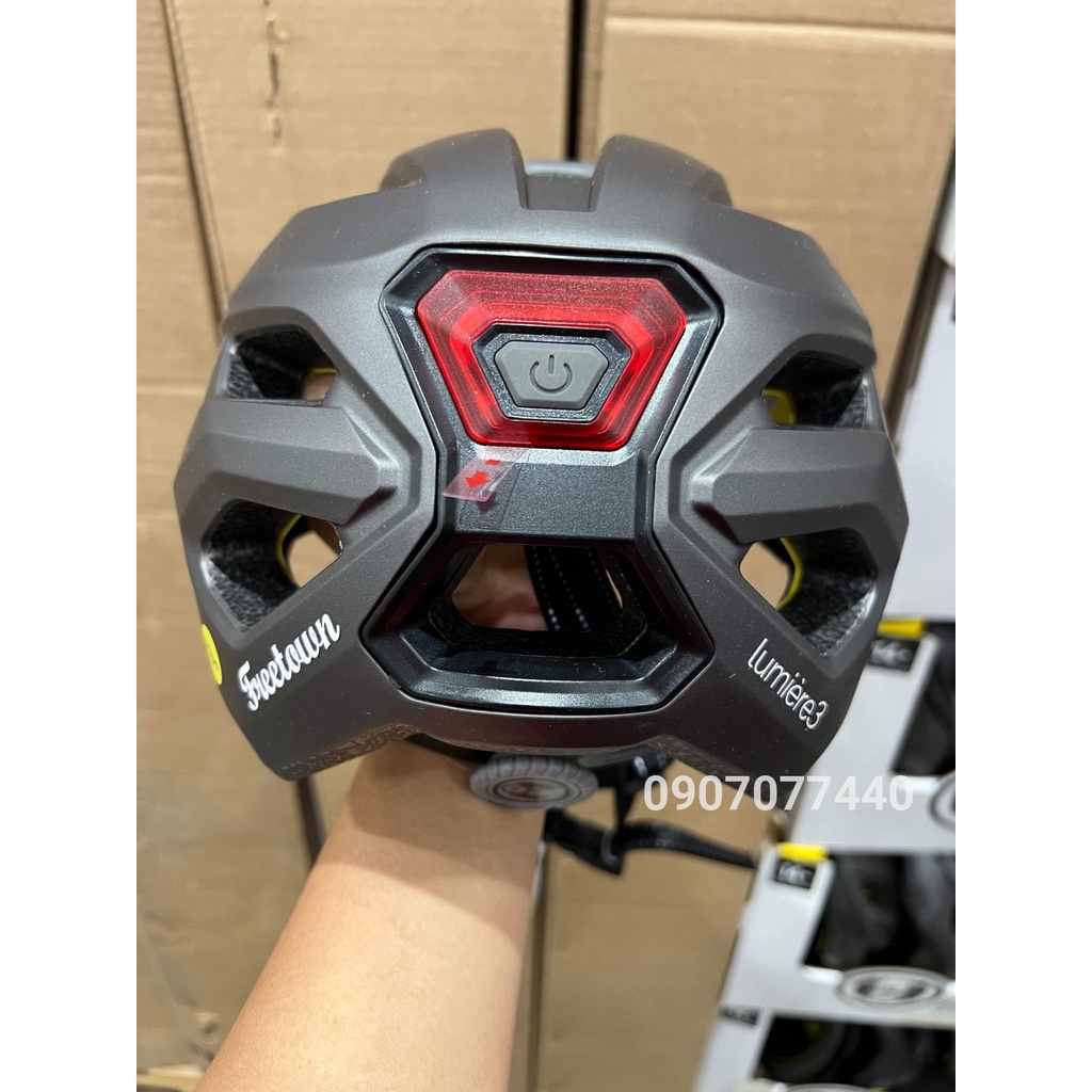 Nón bảo hiểm xe đạp siêu nhẹ công nghệ MIPS cao cấp Lumiere 3 Mỹ có đèn Led - EDS Hàng Mỹ