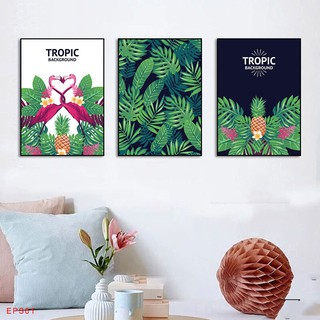 BỘ TRANH TREO TƯỜNG LÁ NGHỆ THUẬT - TRANH TREO TROPIC - TRANH LÁ CÂY MÀU XANH