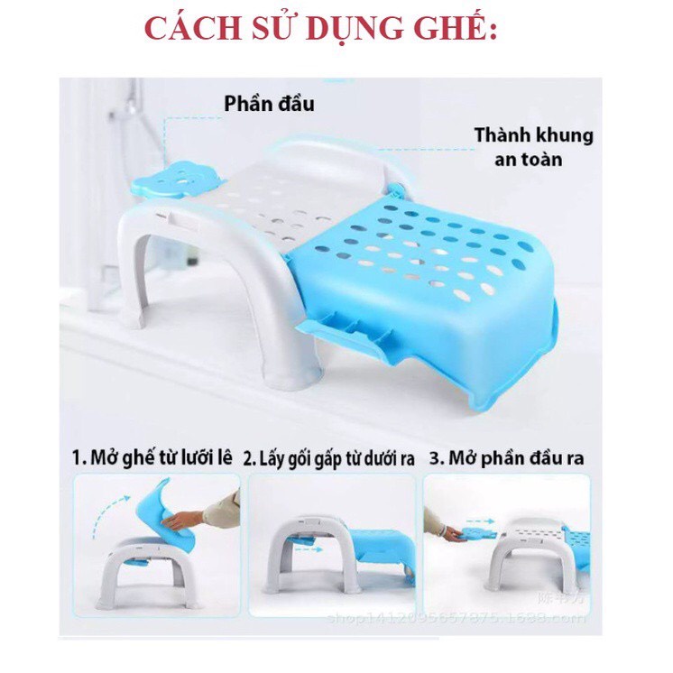 GHẾ ĂN DẶM KIÊM GHẾ GỘI ĐẦU ĐA NĂNG 3 IN 1 CHO BÉ