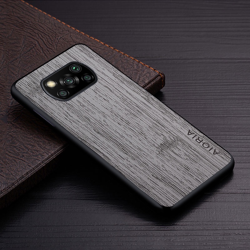 Ốp Bao Da Điện Thoại Họa Tiết Vân Gỗ Cho xiaomi poco x3 nfc pro x3 gt funda xiaomi poco x3 pro