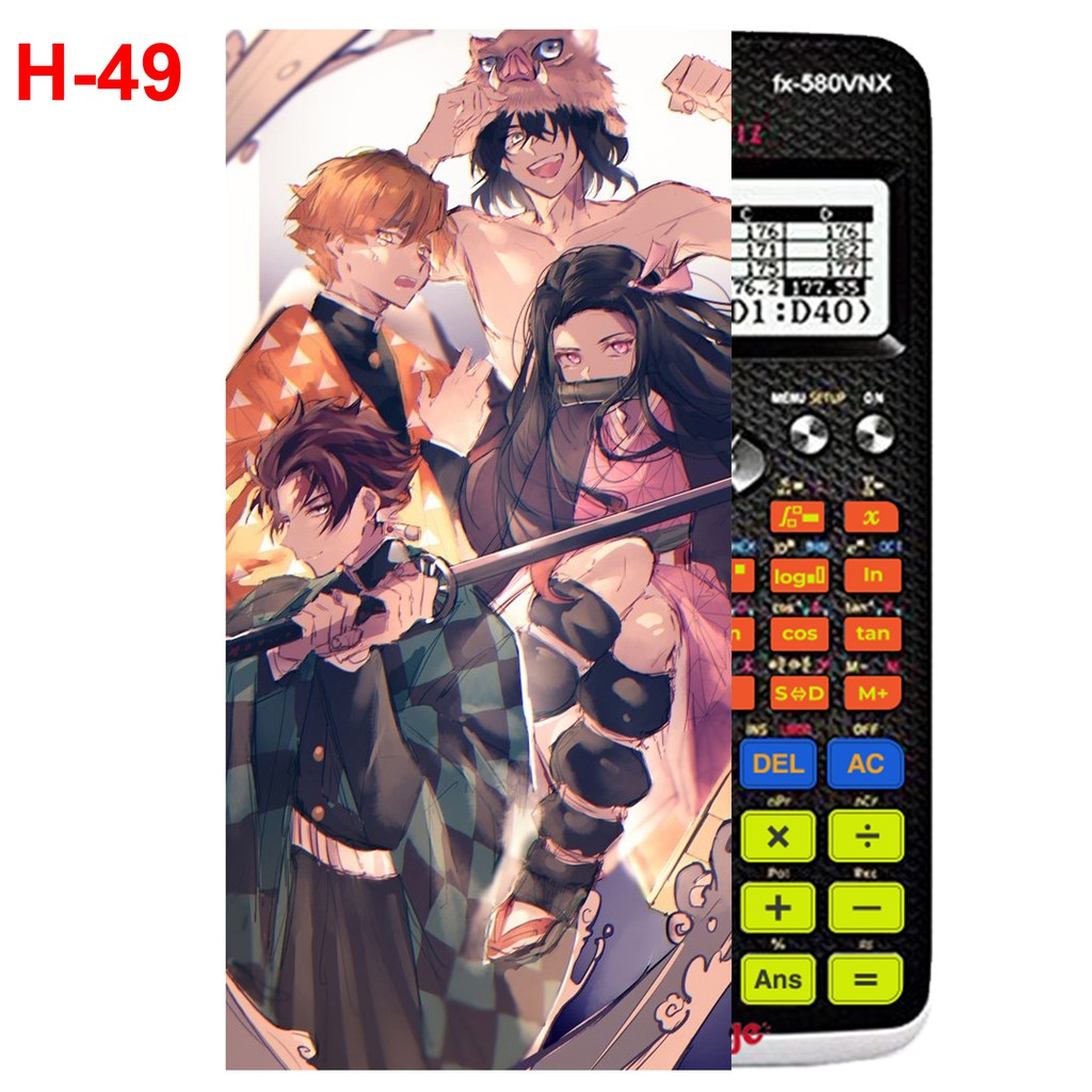 Dán Máy Tính CASIO anime Kimetsu No yaiba/ Thanh Gươm Diệt Quỷ/Trụ Cột