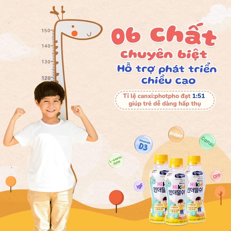 Sữa tươi Hikid cho bé chuẩn nội điạ Hàn Quốc (1 chai 200ml) [Date mới nhất]