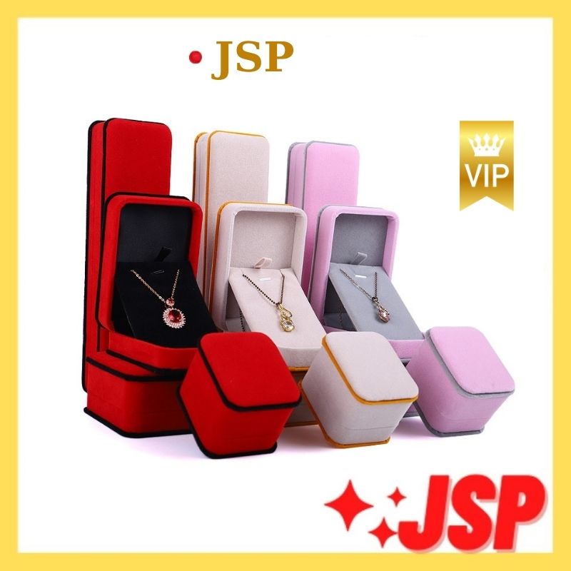 Hộp nhung viền màu đựng trang sức cao cấp hộp đựng nhẫn dây chuyên lăc tay hộp đựng nữ trang JSP.