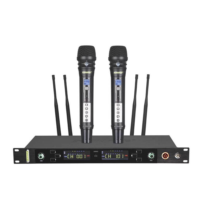 Micro Karaoke Không Dây Shure UGX23 - Hàng Chuẩn Loại 1 Phiên Bản Nâng Cấp Của UGX21, 4 râu bắt sóng cực mạnh