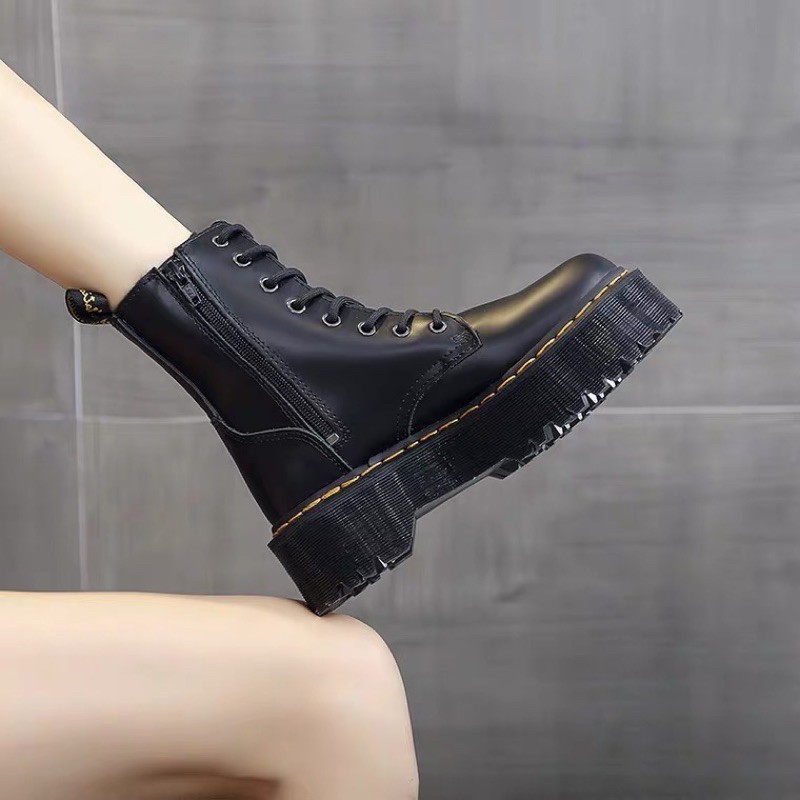 [Video ảnh thật] Giày boots khoá kéo cổ cao ulzzang BBS364-1