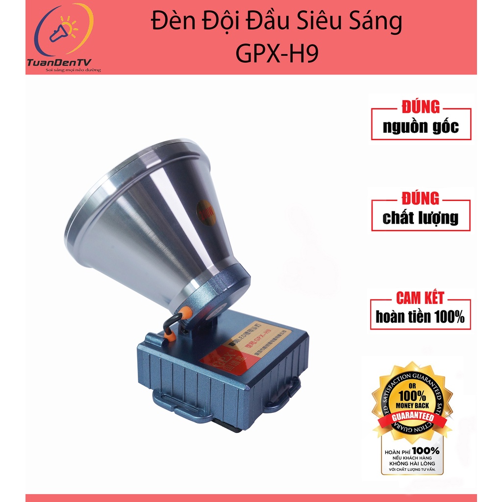 Đèn Đội Đầu Siêu Sáng Công Suất Lớn GPX H9 Mẫu Mới Chiếu Sáng Liên Tục 10H
