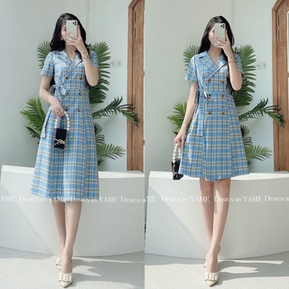 Váy kẻ caro dáng ngắn dáng dài có nơ buộc 299