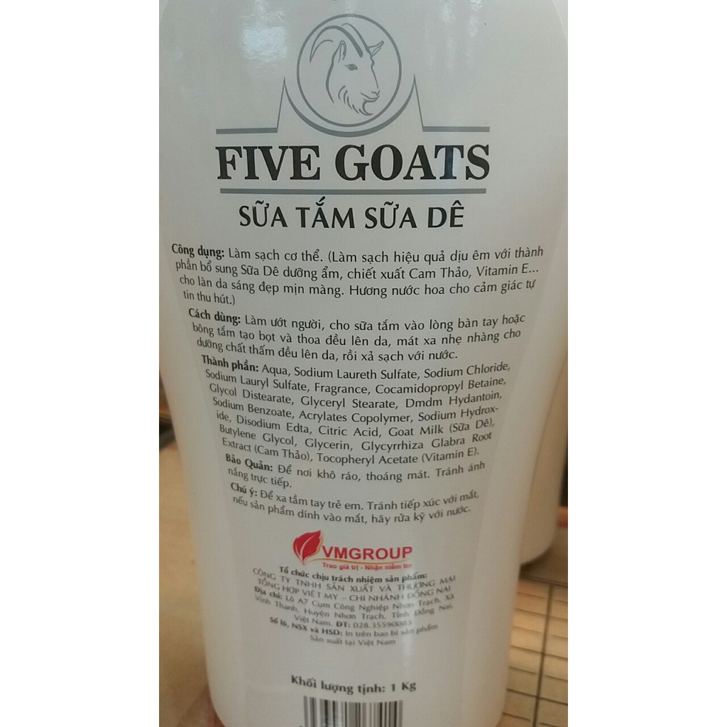 Sữa Tắm The Bol Tinh Chất Sữa Dê, Hải Mã Five Goats 1Kg