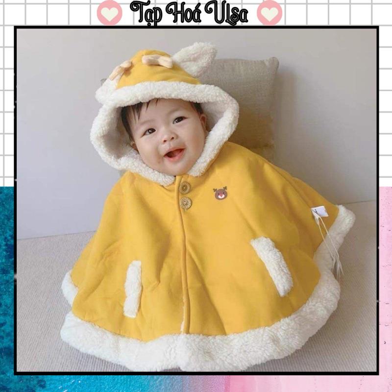 Áo choàng lót lông siêu ấm cho bé trai bé gái