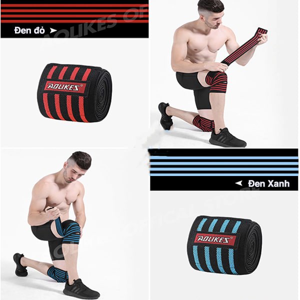 Băng Quấn Đầu Gối Aolikes Knee Wraps Dùng Trong Thể Thao, GYM(1 Đôi)