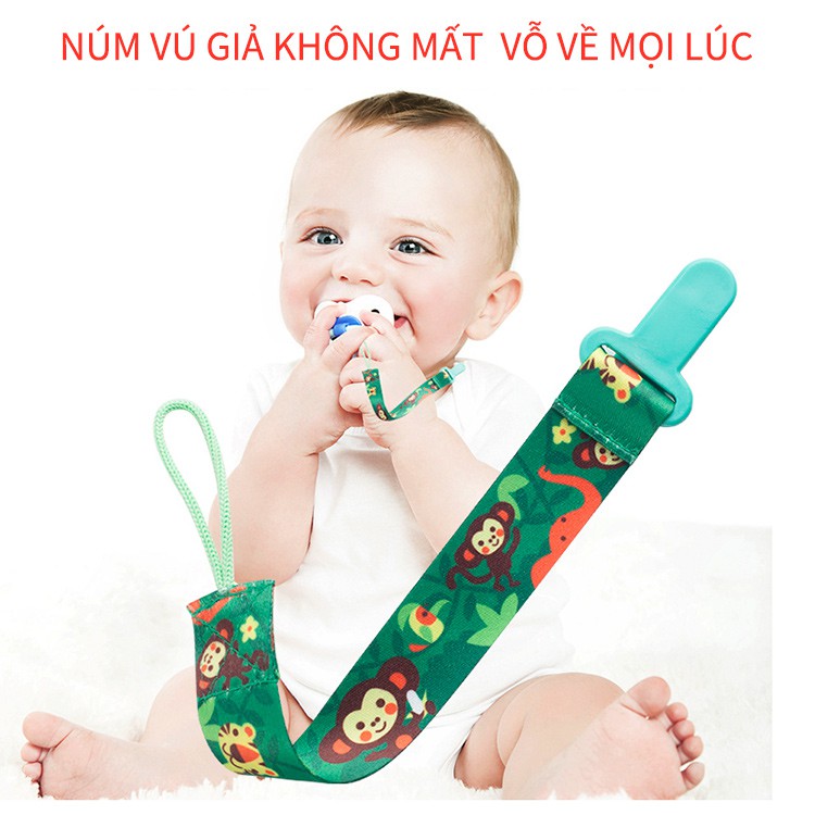 Dây đeo ty giả bằng vải mềm mịn, Dây đeo không rơi cho ti giả nhiều màu sắc đáng yêu, chất liệu không BPA, chống quấn cổ