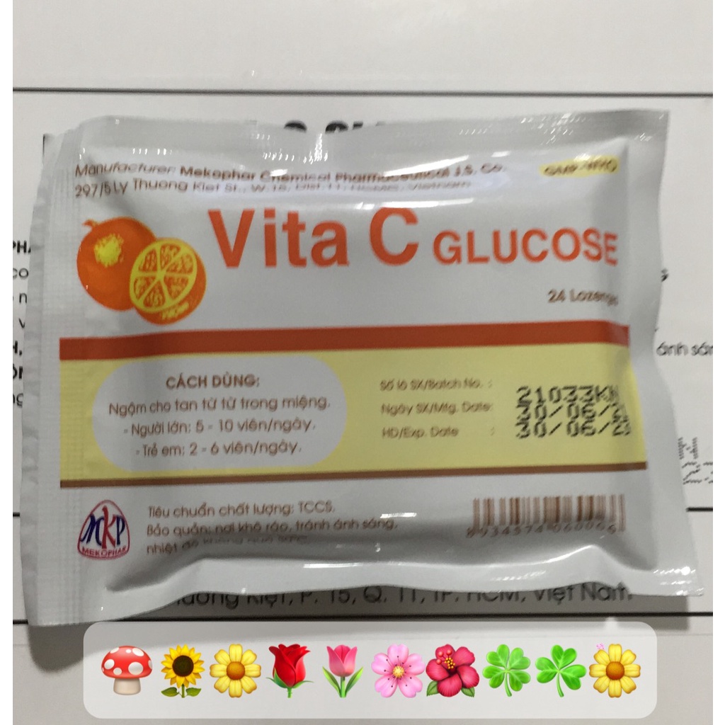 Combo 5 gói kẹo Vita C Glucose 24 viên