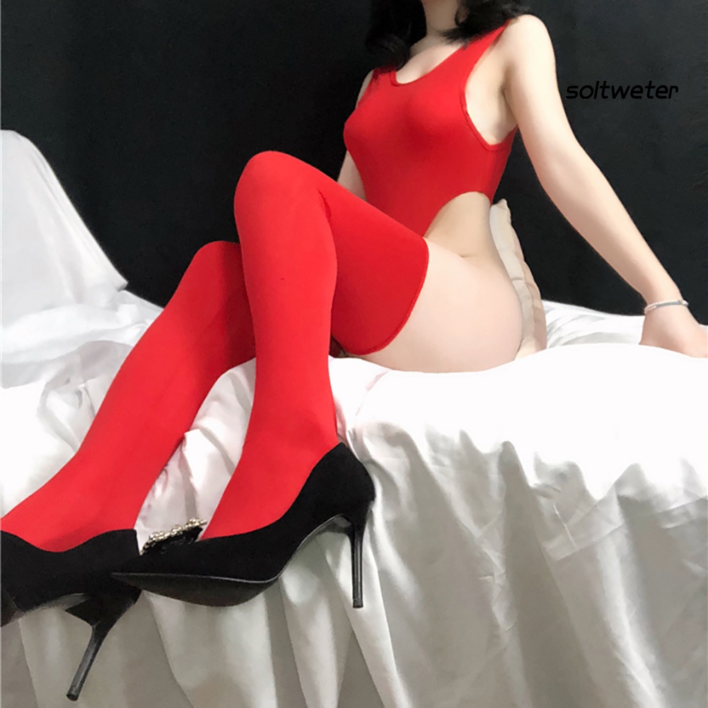 Bộ đồ ngủ liền thân không tay xuyên thấu màu sắc gợi cảm cho nữ | BigBuy360 - bigbuy360.vn