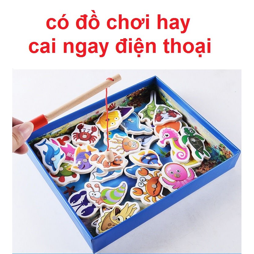 Đồ chơi bộ câu cá đại dương 2 cần nam châm hộp giấy