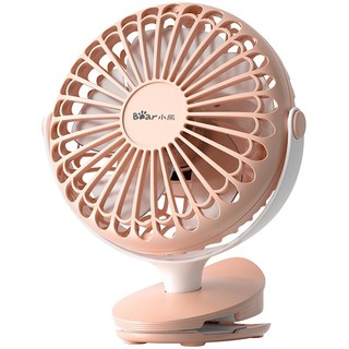 Quạt Sạc Có Đèn Kẹp Bàn Mini Bear Xoay Góc 360 độ, Đế Kẹp Hoặc Để Bàn, Xe Hơi Với 3 Cấp Độ Gió Tùy Chỉnh - Màu Hồng