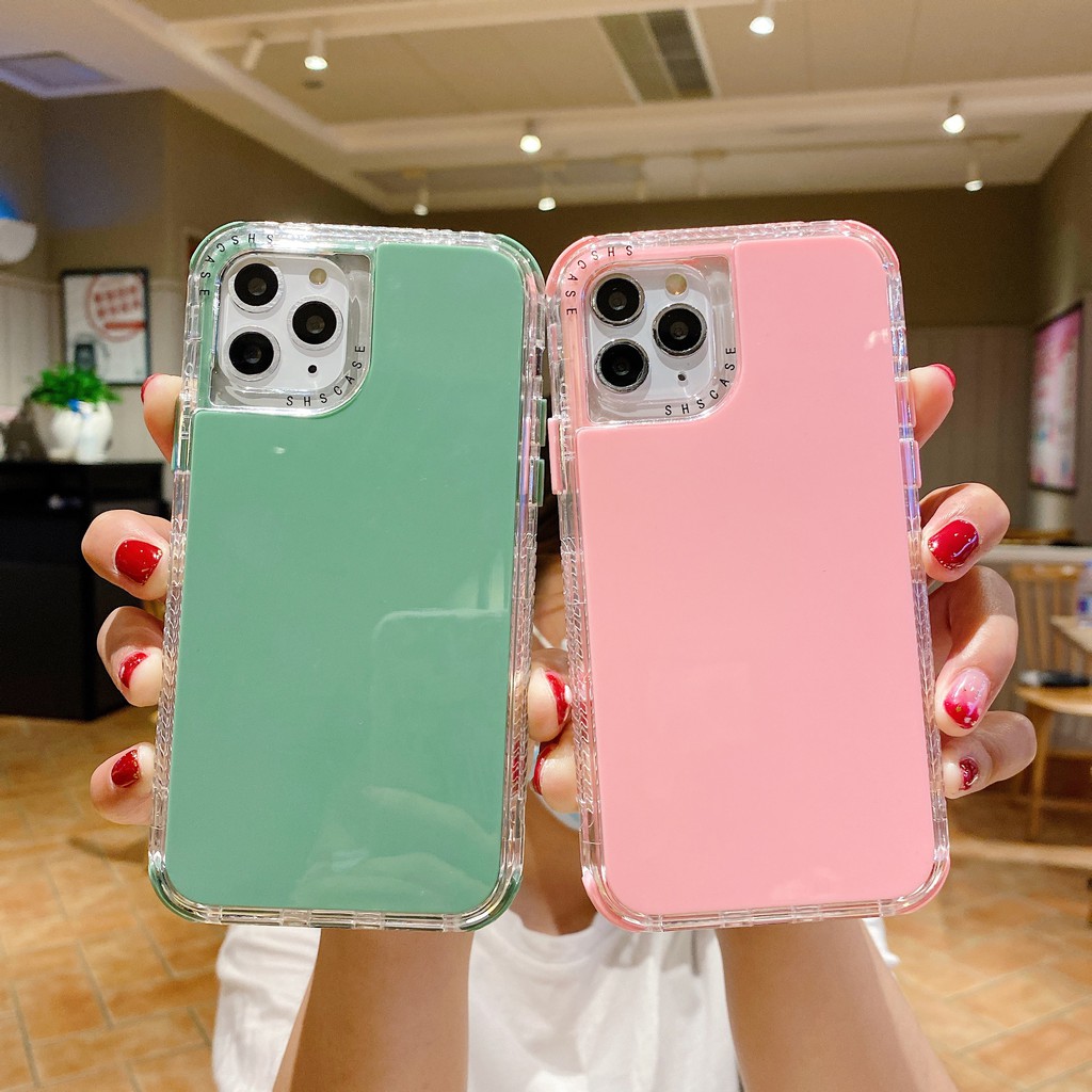 Ốp lưng Nhựa Tpu Chống Giảm Va Đập Màu Trơn Thời Trang Cho Iphone 6 7 8 Plus 11 13 Pro X Xr Xs Max 13 11 12 Pro Max Ốp Điện Thoại iPhone