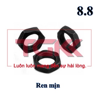 Đai ốc mỏng thép đen 8.8 ren mịn