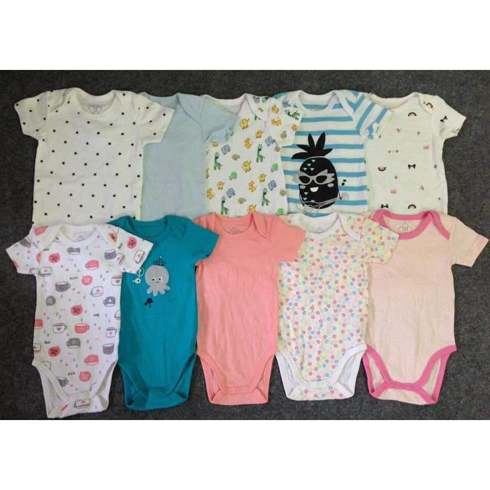 Set 2c body chip CỘC TAY, body suit hàng xuất dư cho bé trai và bé gái, đủ size 0-36m