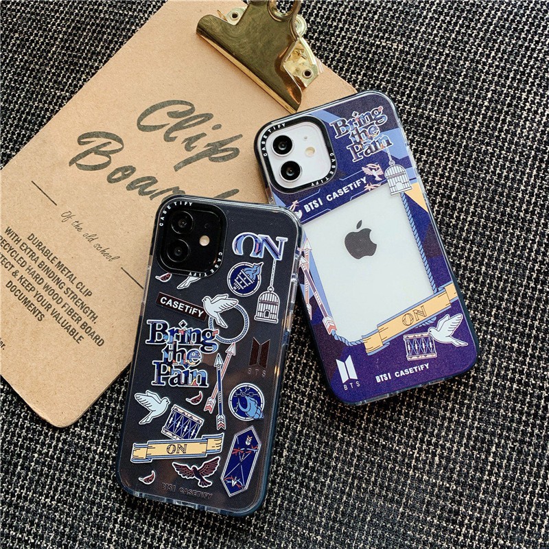 ốp điện thoại Silicone Tpu Họa Tiết Chữ Bts Thời Trang Cho Iphone 11 Pro Max 7 8 Plus Se 2020 Iphone 12 Pro Max 12 Mini X Xs Max Xr