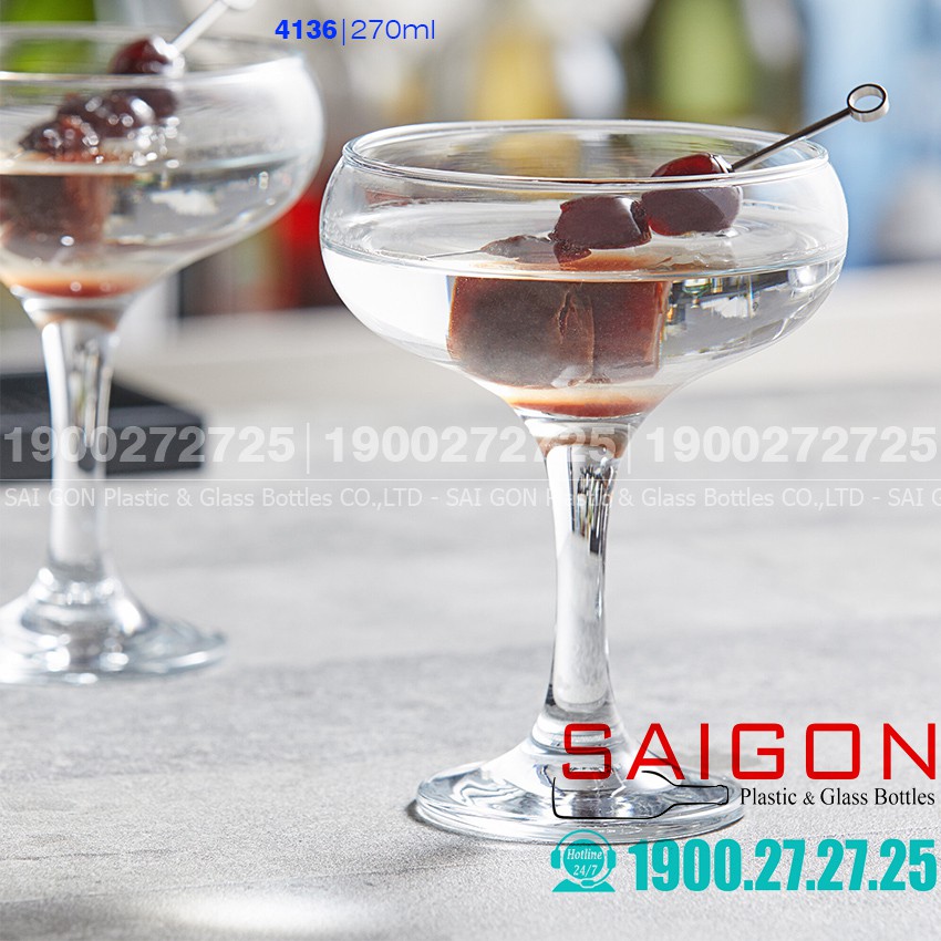 Ly thủy tinh Pasabahce Capri Bistro Coupe Glass 270ml | Nhập khẩu Thổ nhĩ kỳ