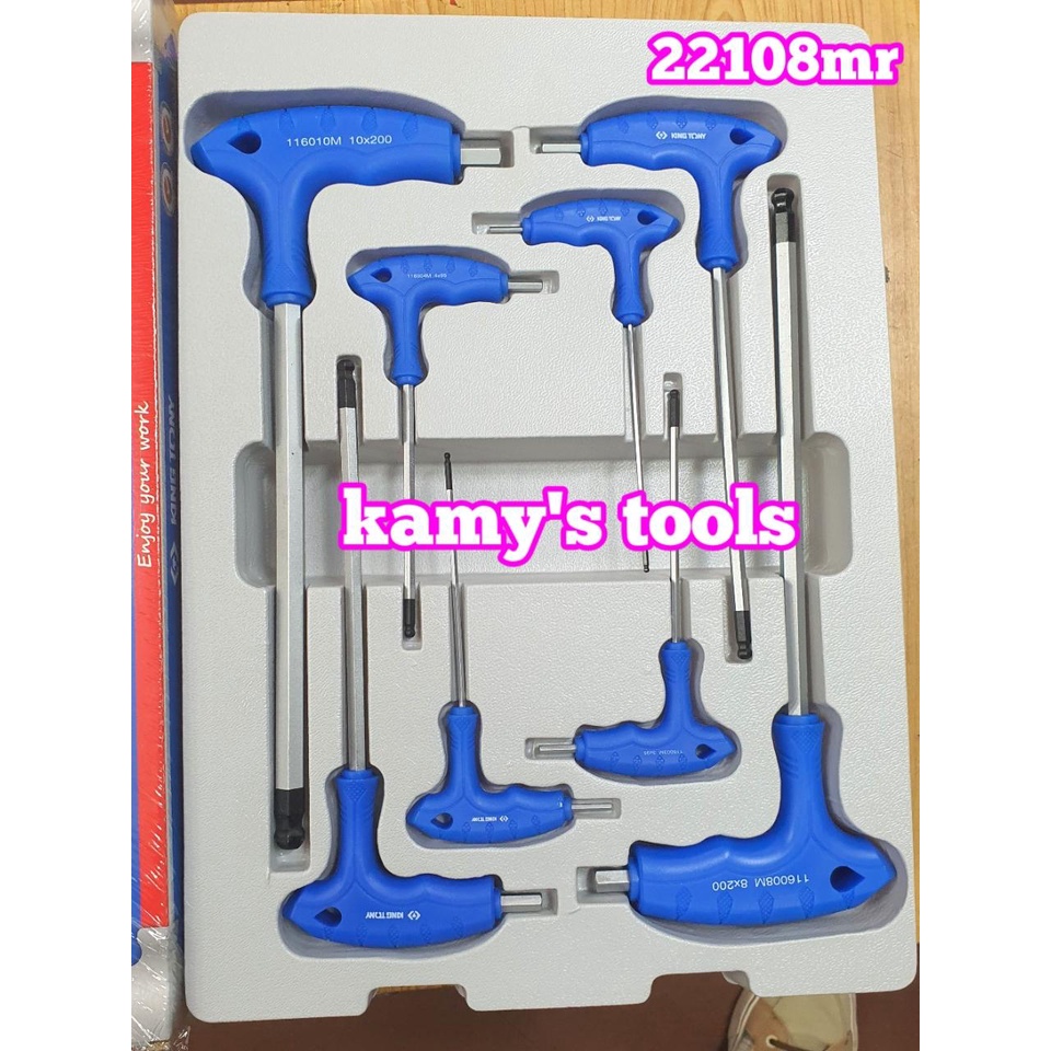Bộ lục giác bi chữ T 8 chi tiết H2-H10 Kingtony model 9-22108MR