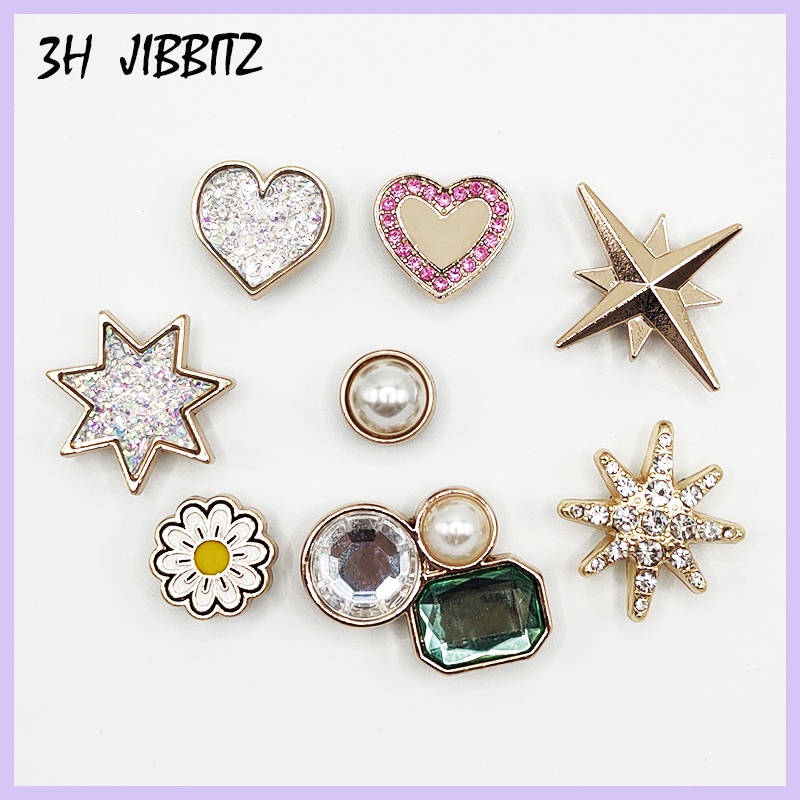 < 3h > Shell & 3D Love / Crocs jibbitz / Với Nhãn / Jimbits Chính Hãng Chất Lượng Cao