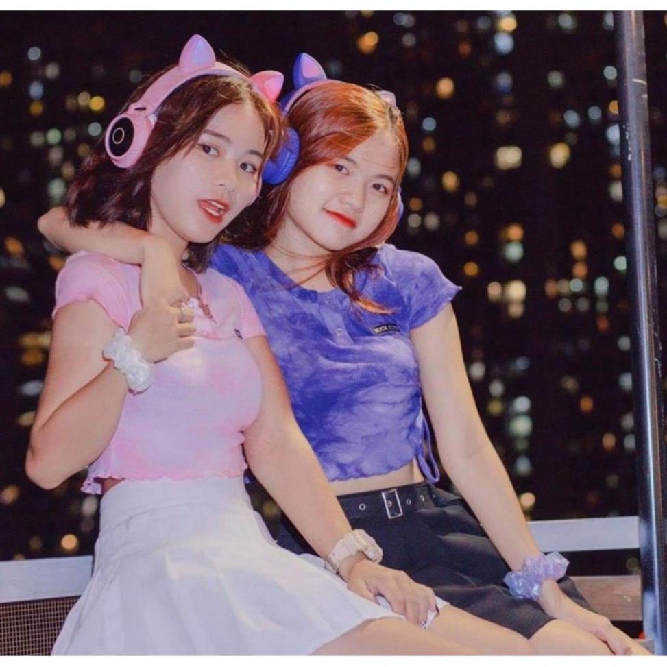 Tai Nghe Mèo Bluetooth P47M, Tai Mèo Dễ Thương Có Mic, Âm Bass Mạnh Mẽ Led đổi màu cực đẹp -dc4577