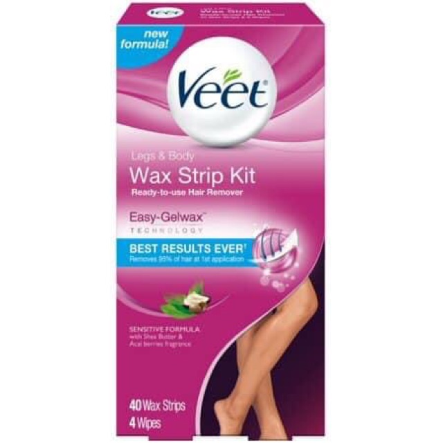 Miếng dán tẩy lông Veet wax strips (triệt lông nách, body, vùng kín bikini) - Chính hãng