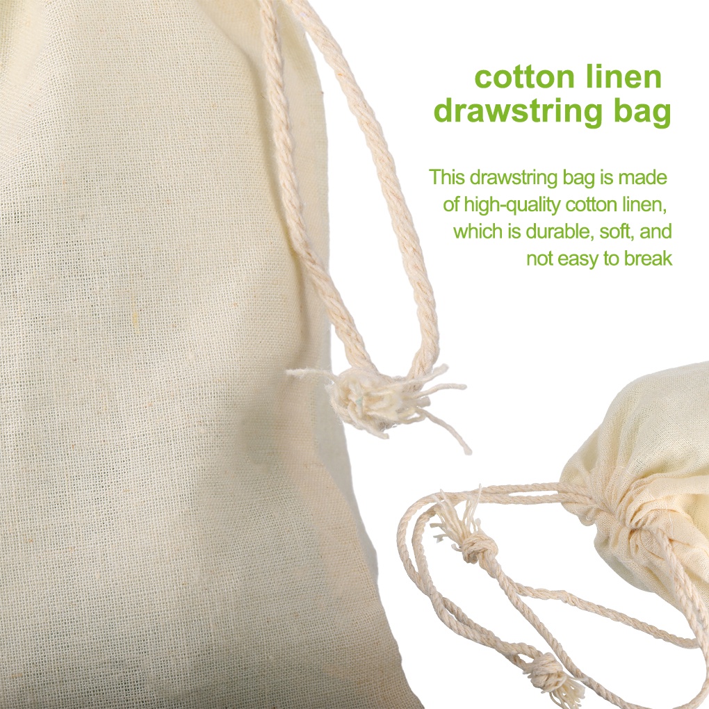 Drawstring Bag Cotton Linen Jewelry Storage Pouch Wedding Party Gift Holder Portable Herb Organizer ELEN