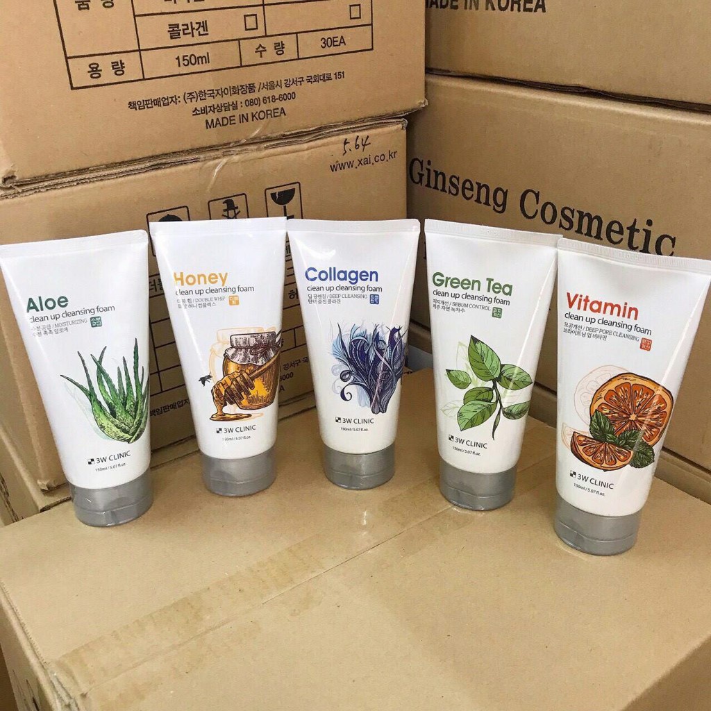 Sữa Rửa Mặt 3W Clinic Clean Up Cleansing Foam Đủ Loại | BigBuy360 - bigbuy360.vn