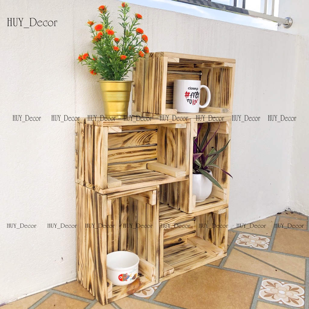 Két gỗ /Thùng gỗ pallet  đủ kích thước / HUY_Decor làm kt theo yêu cầu