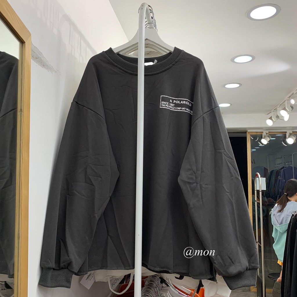 2012023 Áo pull nỉ, sweater nỉ , áo nỉ da cá nữ ulzzang freesize