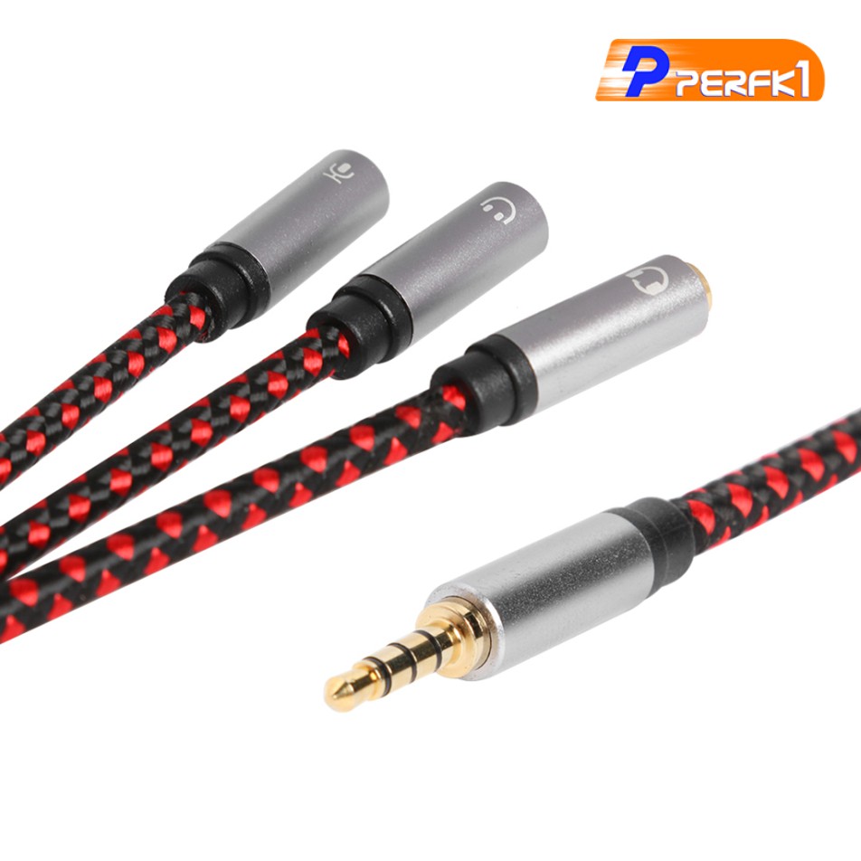 Dây cáp chia 3 cổng âm thanh 11.8 "3.5Mm đầu cắm sang 3x cổng cắm