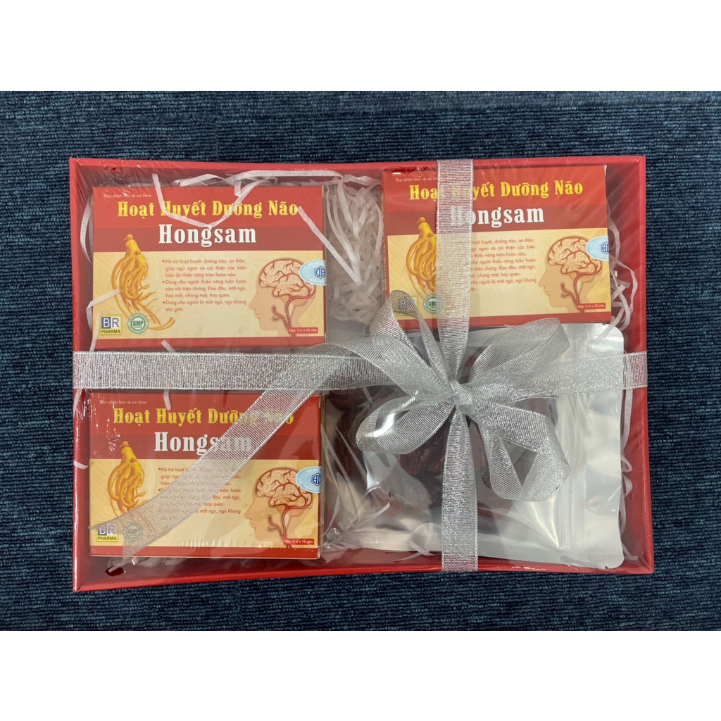 Hộp Quà Tết 3 hộp hoạt huyết dưỡng não hồng sâm và táo đỏ hàn quốc bổ dưỡng