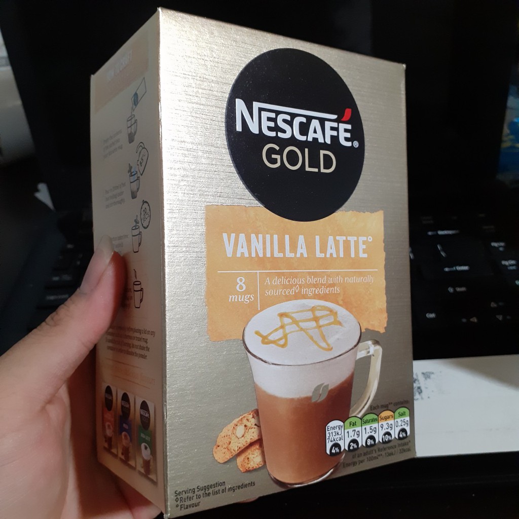 Nescafe Gold Vanilla Latte hộp 148g (8goi/18,5g)