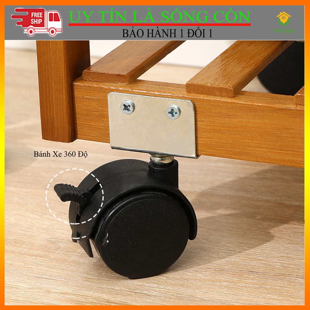 Kệ Hoa Gỗ Tre PiHouse Đa Năng Có Thể Để Cây Cảnh, Giày Hoặc Treo Quần Áo