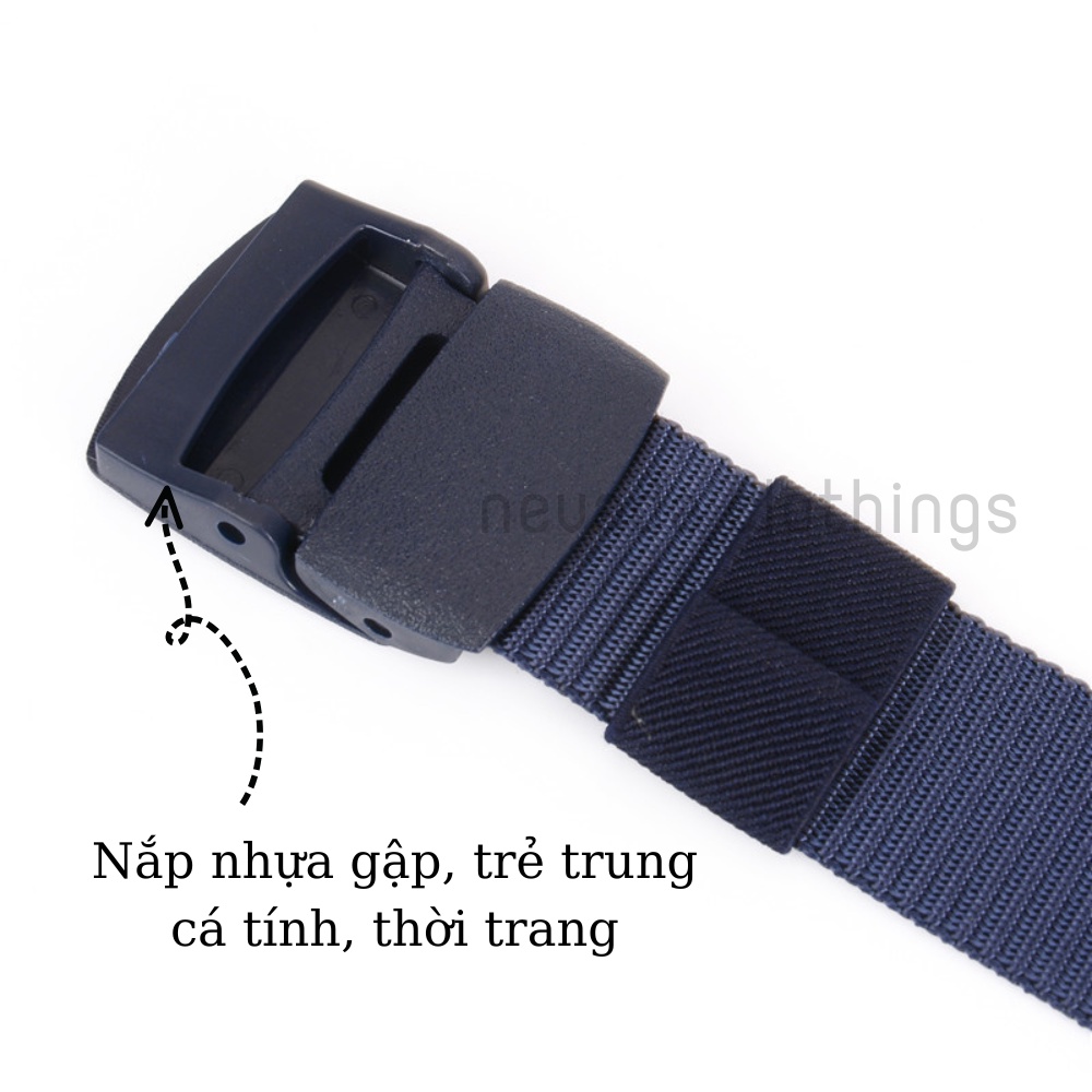 Thắt lưng Nevada nắp nhựa gập , dây lưng vải dù, dây nịt thời trang độc đáo trẻ trung cá tính, thắt lưng nhựa