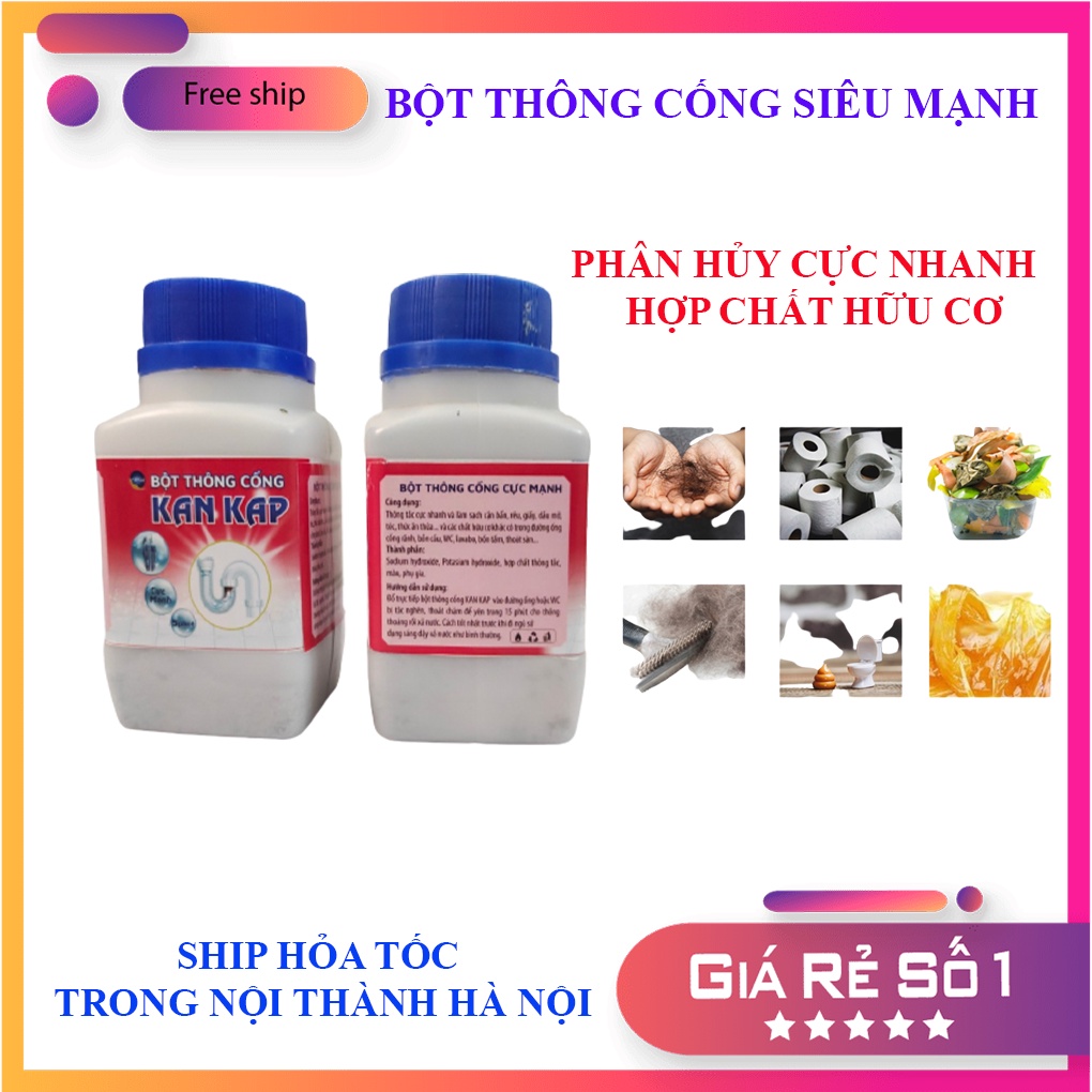 Bột Thông Cống Cực Mạnh Thông Ngay Sau 5 Phút, Bột Thông Bồn Cầu 260g Hiệu Quả Tức Thì, Bột Thông Tắc Cống Tốt Nhất.