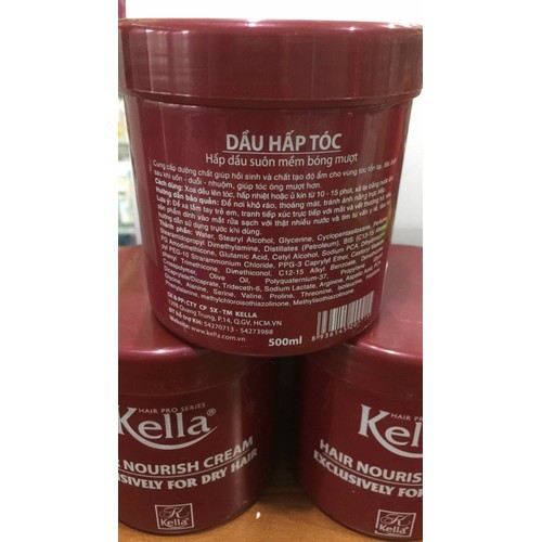 Dầu Hấp Tóc Kella Suôn Mượt Bóng Mượt 500ml