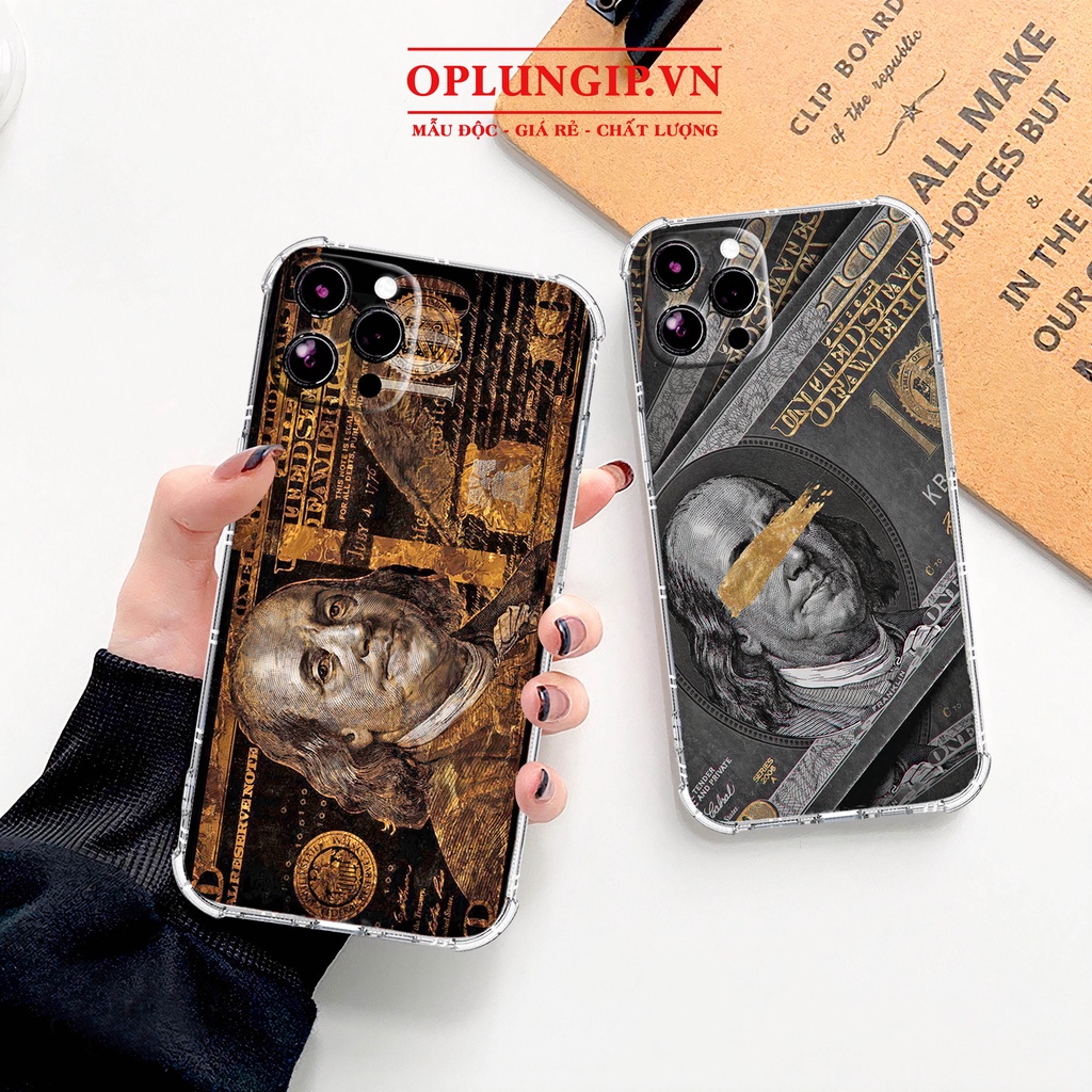 Ốp lưng iphone trong chống sốc tờ đô la bảo vệ camera cho iphone 14 13 pro max 11 12 pro max mini x r s max 6 s 7 8 plus