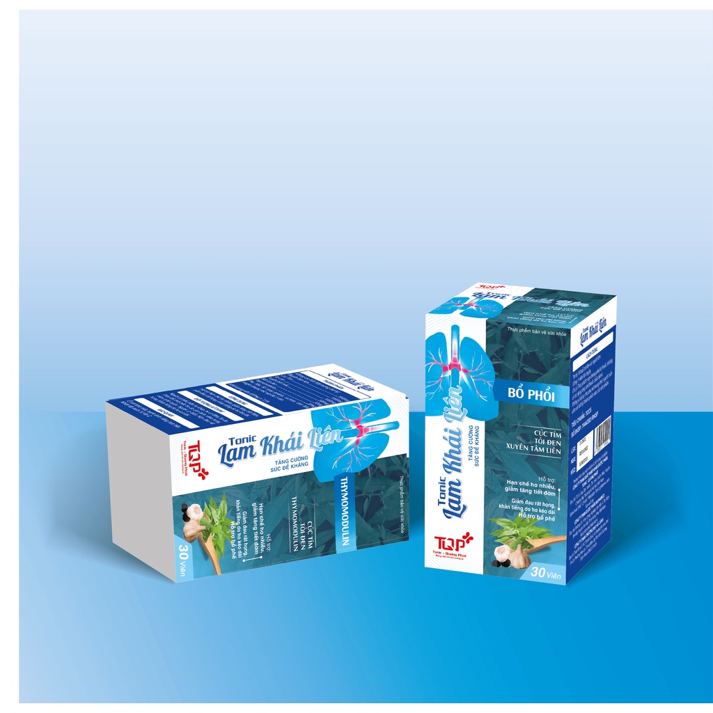 TPBVSK Viên Uống  LAM KHÁI LIÊN -  Tonic Pharma  - Bổ Phổi - Hạn Chế Ho, Đau Rạt Họng,Cảm Lạnh, Viêm Họng - Hộp 30 viê