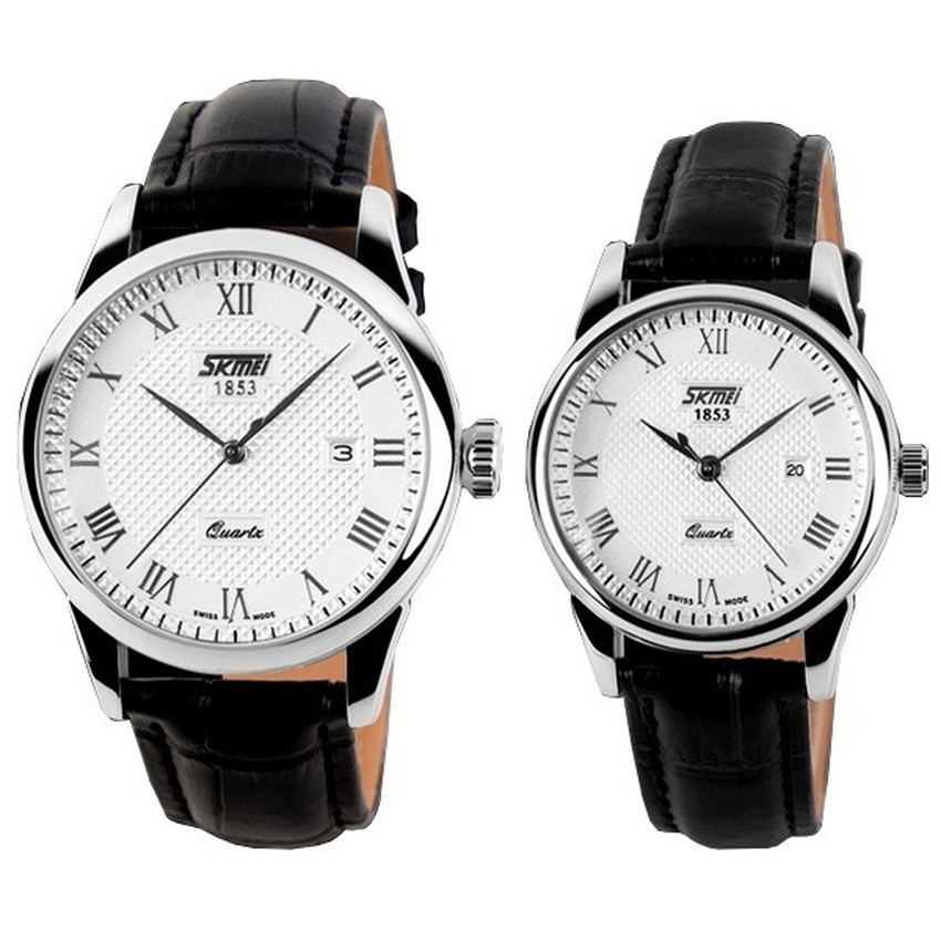 Đồng Hồ Đôi Skmei 9058(Màu: Đen Viền Vàng, Đen Viền Trắng, Đen Mặt Trắng, Nâu Mặt Trắng, Nâu Mặt Vàng, Trắng Viền Vàng) | BigBuy360 - bigbuy360.vn