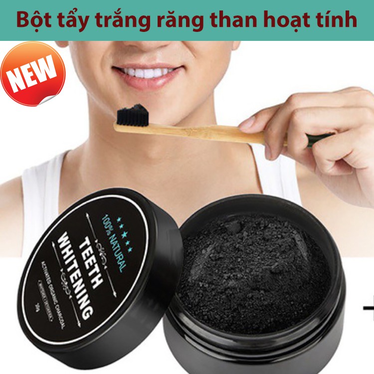 Bột tẩy trắng răng than hoạt tính - Than tre hoạt tính Teeth Whitening